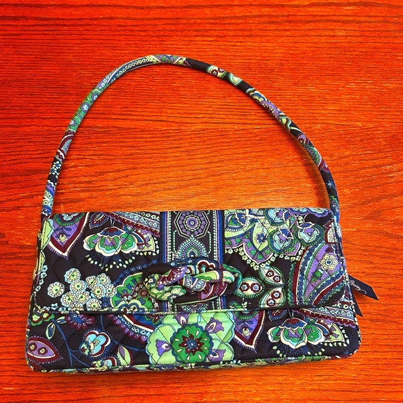 Vera Bradley Handbags - Vera Bradley Satchel Women's Purse Retired Blue Rhaposdy Print 09 Ex Condition